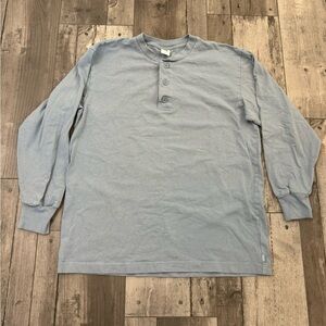 TNA Aritzia Women's Long Sleeve T-Shirt Top Size 1 (medium/large) Blue Henley